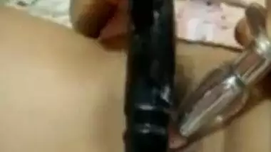 Dildofucking till cumming by north Indian girl