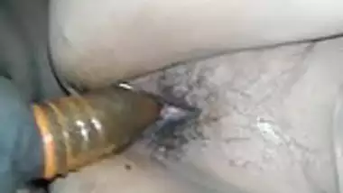 Indian wife fucking hard doggy style with condom 