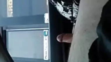 wanking my uncut cock for indian lady on bus