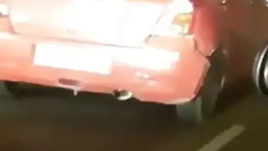 Indian Hot Sex in the Backseat of Car on highway