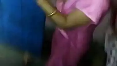 Indian wife sexy dance in a satin night gown 