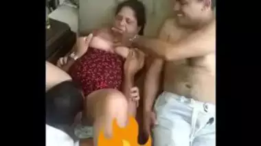 Indian Aunty’s Hot Threesome Sex