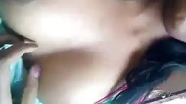 Desi girl self boob press