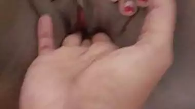 Me horny enjoying while he is fingering my pregnant pussy