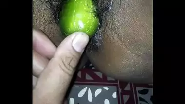 Desi wife eating cucumber