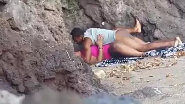 Indian blue film of a young couple enjoying outdoor sex on the beach