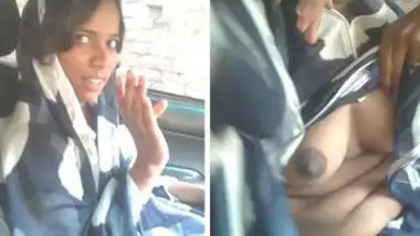 Desi Girl Showing boobs and suckking dick in car