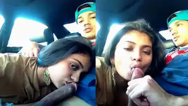 hot NRI babe sucking BF on lunch break in car part 2