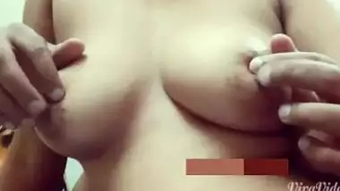 Delhi couple Nipple play & Doggy fuck & Hubby cums in her pussy