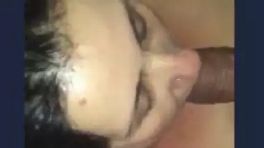 Beautiful girl sucking lover cock