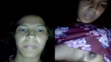 Indian wife hides in the dark performing her sex show with XXX boobs