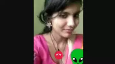 Cute girl showing titties on video call