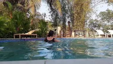 Indian Wife Fucked by Ex Boyfriend at Luxurious Resort - Outdoor Sex Fun at Swimming Pool