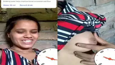 Desi village girl showing her small boobs to lover