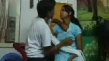 Indian young village girl with lover front of cam