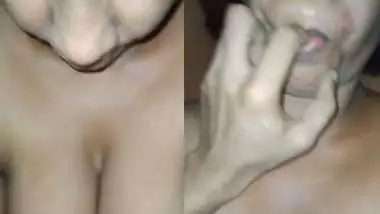 Big boobs girl licking ass hole