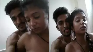 Amateur Desi Topless hotty giving a kiss her bf in selfie video