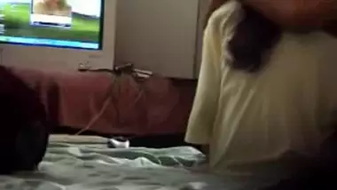 Horny Indian couple fucking at home.