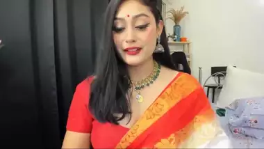 Cute Anna Sexy Live in Orange Saree