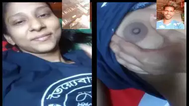 Cute Bangladeshi girl boob show on video call