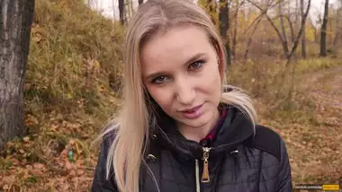 My teen stepsister loves to fuck and swallow cum outdoors. - POV