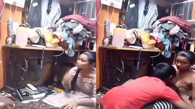 Desi boobs press and sucking in tailor shop