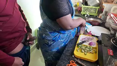 Horny owner jerking dick infront of Bengali maid